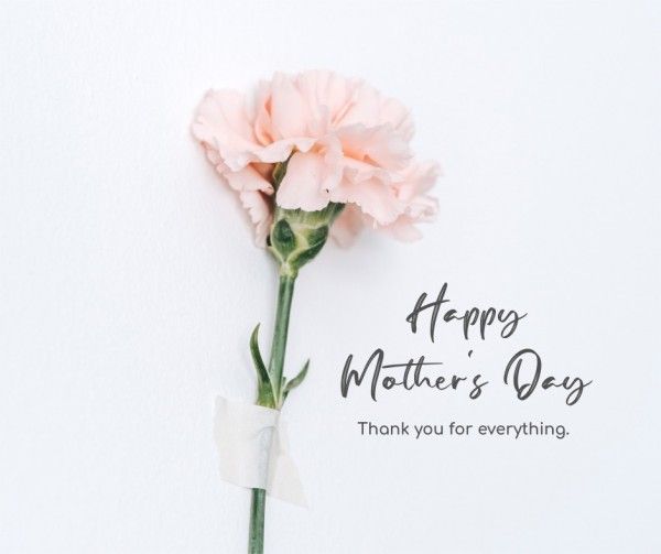 mothers day, mother day, greeting, White Minimalist Happy Mother's Day Facebook Post Template