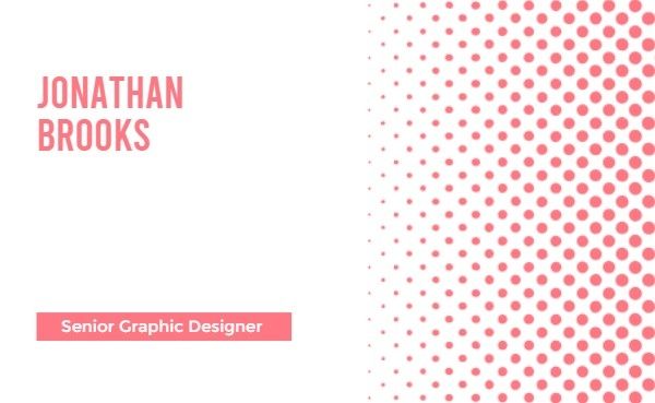 White Red Gradient Dots Modern Graphic Designer Business Card