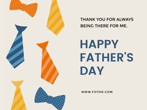 Yellow Blue Illustration Father's Day Greeting Card