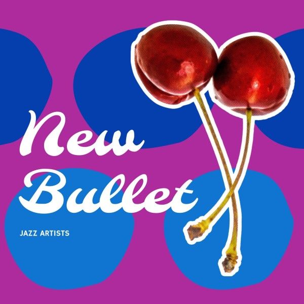 cherry, simple, classic, Purple New Bullet Music Album Album Cover Template