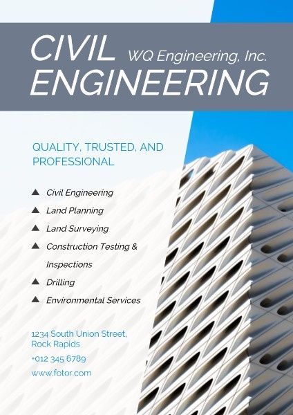 building, housing, real estate, Civil Engineering Poster Template