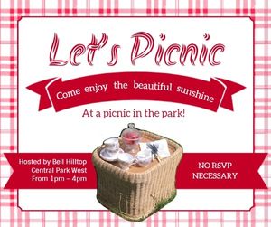 food, gathering, invite, Pink Picnic Invitation Facebook Post Template