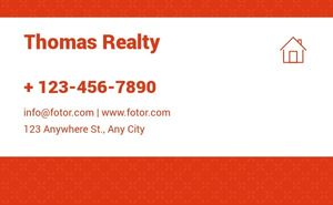 Red Simple Real Estate Business Card