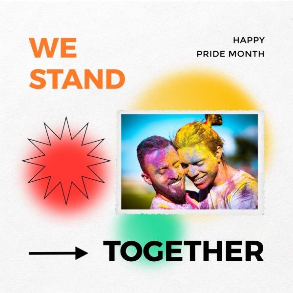 lgbt, lgbtq, lgbtq pride, Colorful Gradient Polaroid Pride Month Love Instagram Post Template