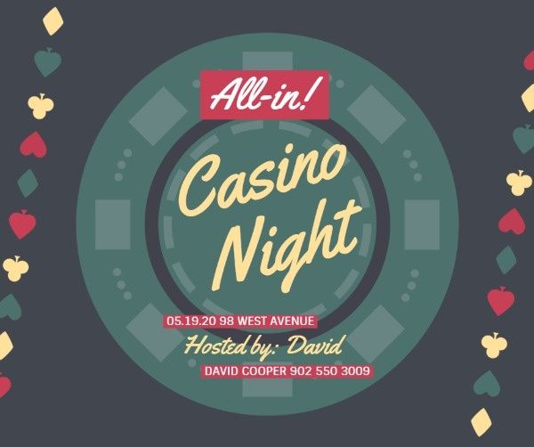 game night, game, gamble, All In Casino Night Facebook Post Template