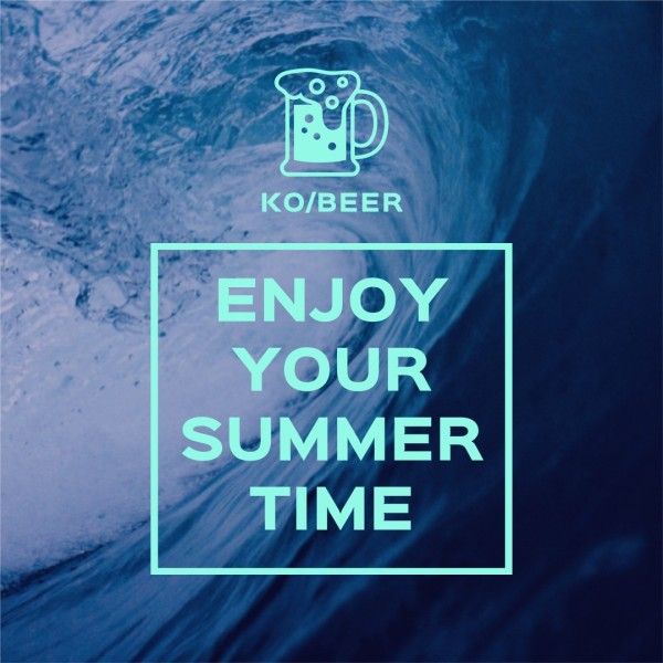 vacation, cooling, beach, Sea Waves Summer Holiday Poster Instagram Post Template
