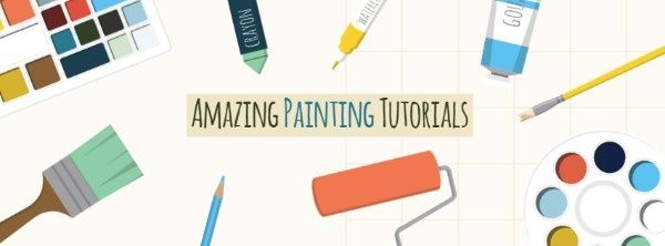 draw, drawing, art, Painting Tutorials Facebook Cover Template