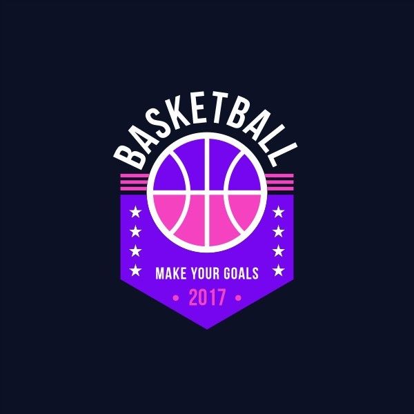team, athletics, tournament, Purple Basketball Sports Club Logo Template