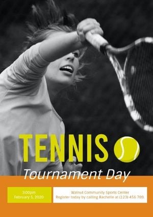 网球比赛日 英文海报