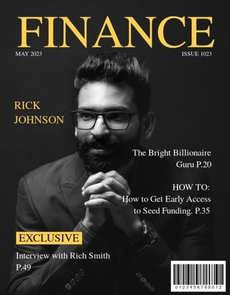 finance magazine, summit, business, Black Finance Entrepreneur Magazine Cover Template