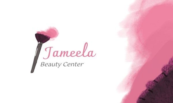 cosmetic, makeup, retail, White And Pink Illustration Beauty Center  Business Card Template