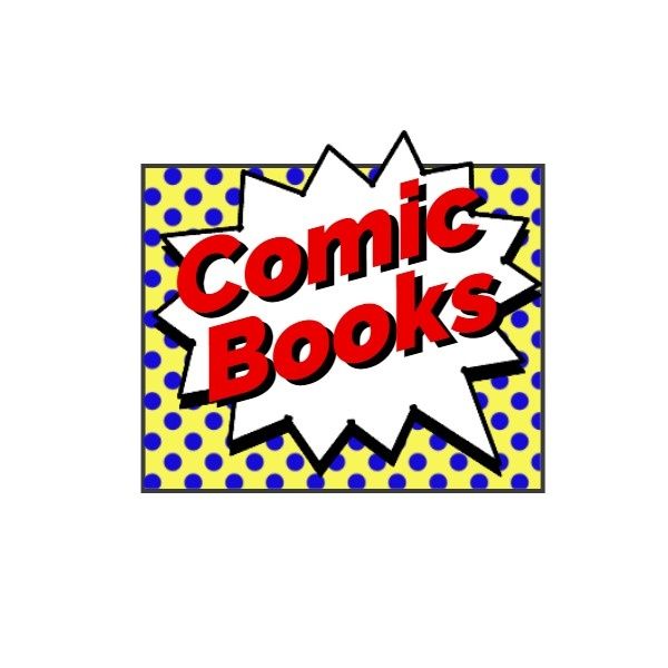 comics, cartoon, icon, Comic Books Logo Template