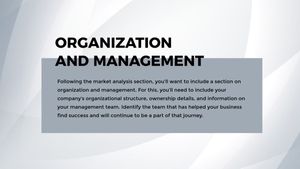 marketing, financial, organization, Gray Critical Business Plan Presentation Template