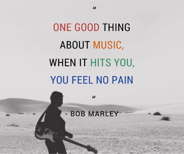 Music, suffering, Hit the heart, Music Quote Facebook Post Template