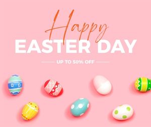 easter day, discount, promotion, Pastel Pink Minimal Easter Sale Facebook Post Template