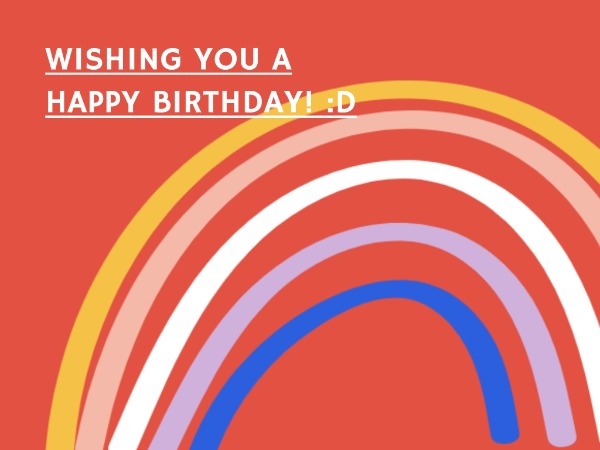 Red Minimalist Happy Birthday Card