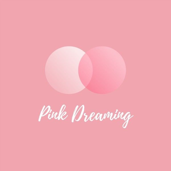 beauty, make up, makeup, Pink Gradient Circle Fashion Logo Template