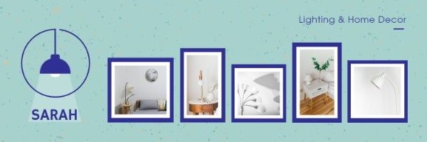 homeware, house, home decoration, Blue Home Lighting Sale Banner Twitter Cover Template