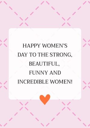 women power, happy womens day, illustration, Pink Quote International Womens Day Poster Template
