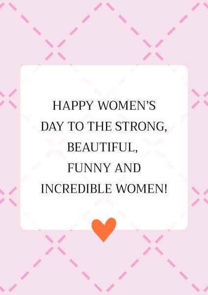 women power, women's day, international women's day, Pink Quote International Womens Day Poster Template
