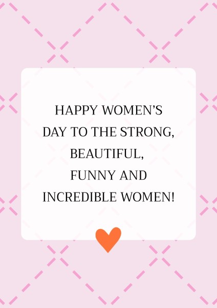 Pink Quote International Womens Day