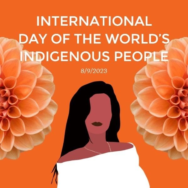 international day of indienous people, diversity, exotic, Orange Indigenous Instagram Post Template