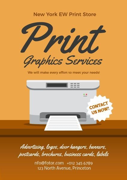 service, copy, type, Print Store Advertising Poster Template