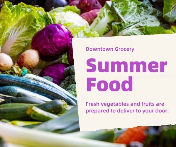 vegetable, fruit, healthy food, Summer Food Facebook Post Template