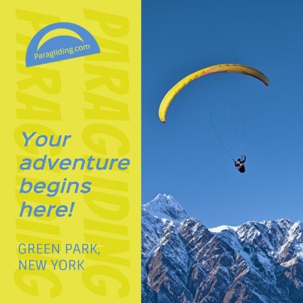 exercise, life, agency, Blue And Yellow Paragliding Sport Instagram Post Template