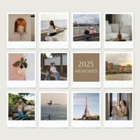 travel, life, lifestyle, White New Year Memories Photo Collage (Square) Template