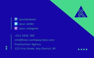 company, firm, marketing, Blue Green Technology Innovation Agency Business Card Template