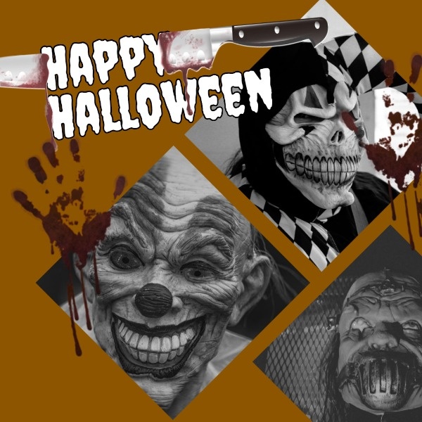 Brown Horrible Halloween Collage Instagram Post