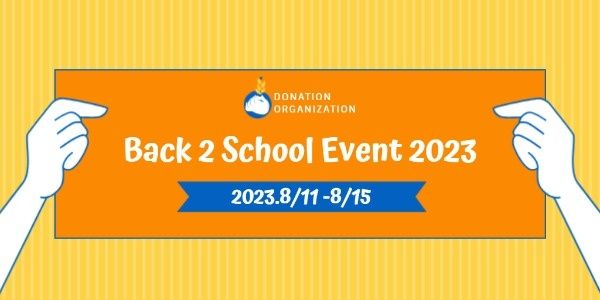 organization, donation, fundraiser, Back To School Fundraising Event Twitter Post Template