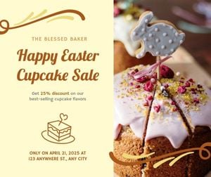 Happy Easter Cupcake Sale Facebook Post Template
