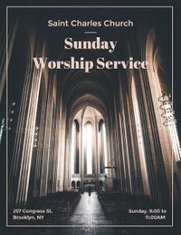 church, 祷告, soft, Sunday Worship Service Program Template