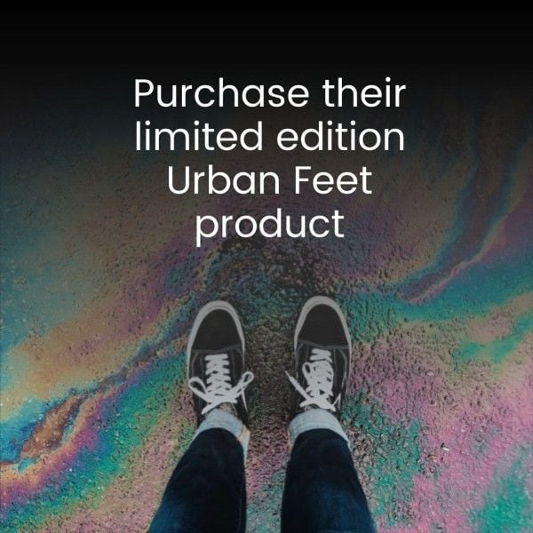 Black Sneakers Urban Feet Fashion Sale Instagram Post
