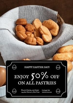 sale, gift certificate, store, Easter Pastries Discount Flyer Template