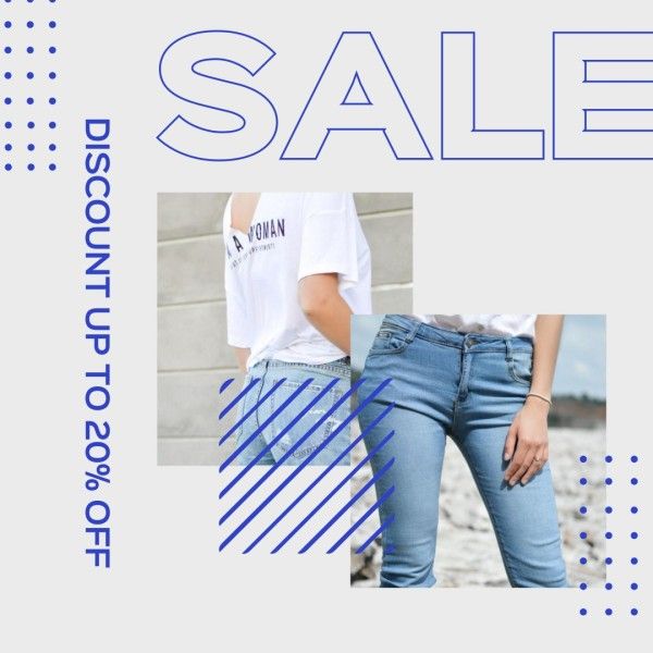 cloth, brand, brand building, Blue Denim New Arrival Collection Instagram Post Template