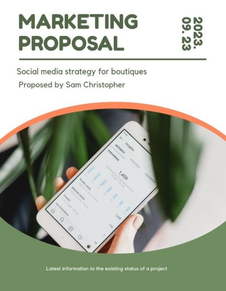  marketing proposals,  strategy proposal,  business, Green Social Media Strategy Marketing Proposal Template