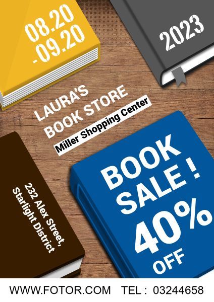 discount, promotion, shop, Book Store Special Sale  Poster Template