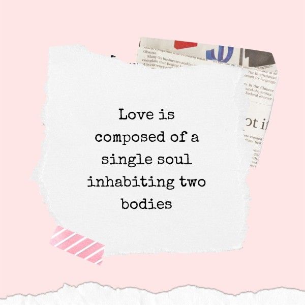ピンクイラストバレンタインデー愛の引用 Instagram投稿