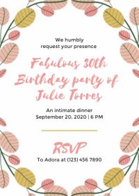 30歳の誕生日パーティー 招待状