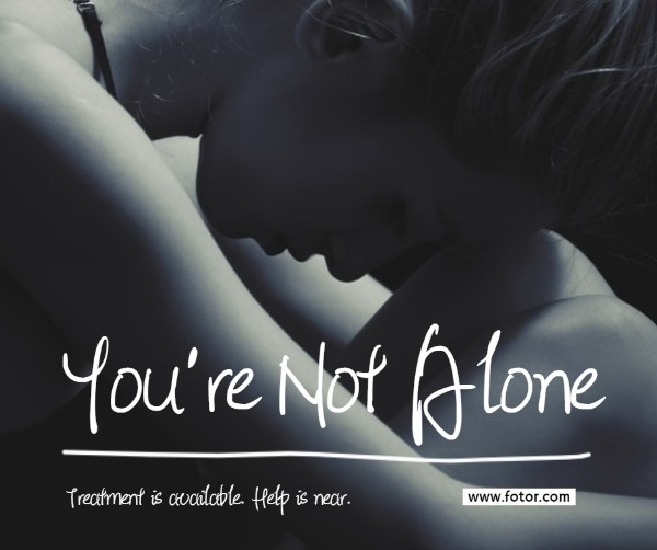 Gray You're Not Alone Quote Facebook Post