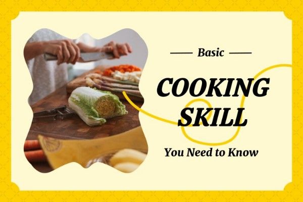 instruction, life, classic, Yellow Cooking Skill And Baking Tips Blog Title Template