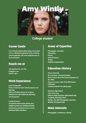 college student, college, job hunting, Collage Student CV Resume Template