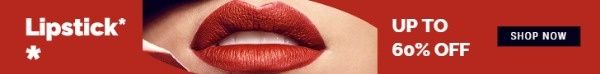 beauty, fashion, sale, Red Lipstick Banner Ads Leaderboard Template