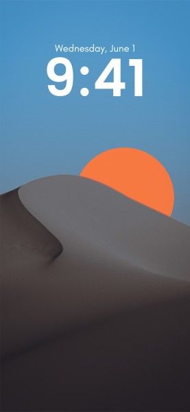 极简主义沙漠日落 高清手机壁纸