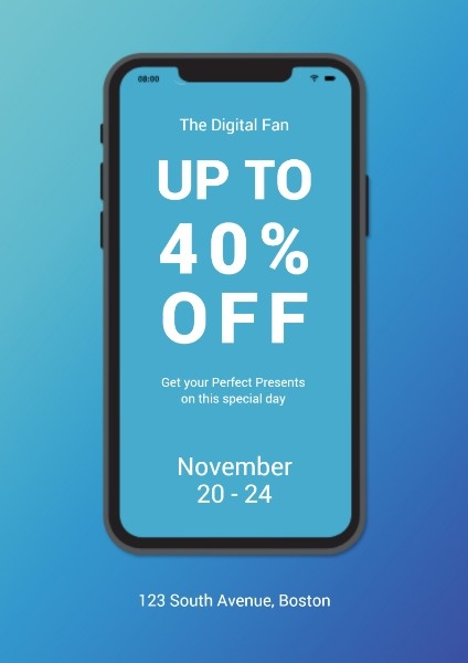 Blue Mobile Phone Sale Poster
