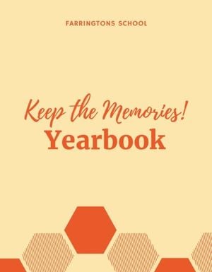 school, class, shape, Hexagon Yearbook Template