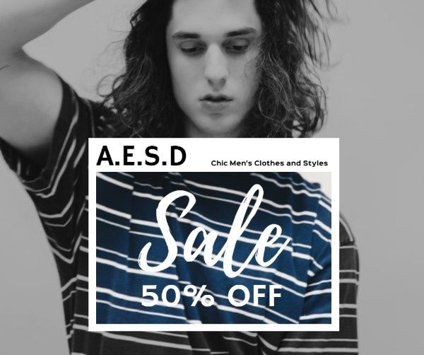style, discount, ads, Men Clothes Sale Promotion Facebook Post Template